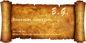 Beerman Gaszton névjegykártya